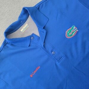 Columbia Florida Gators Mens Blue Omni-Shade Performance Polo Shirt Medium